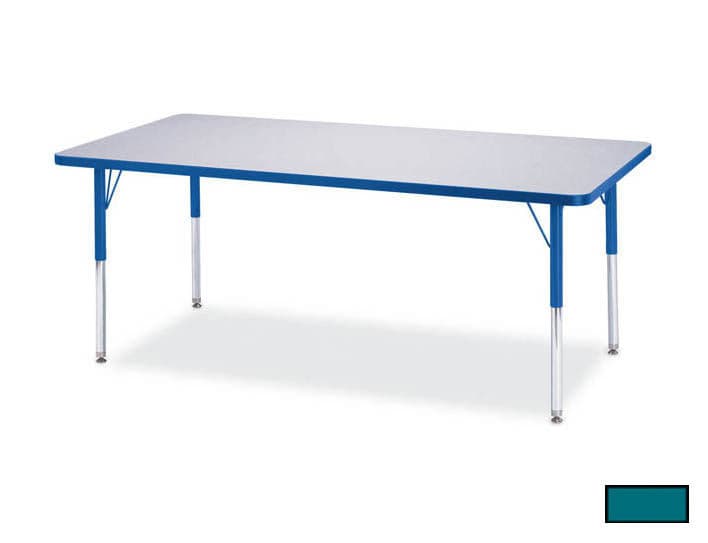 RAINBOW ACCENTS 6478JCA005 KYDZ ACTIVITY TABLE - RECTANGLE - 24 in. x 36 in. 24 in. - 31 in. HT - GRAY - TEAL