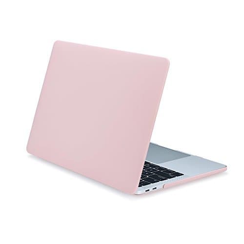 TJFEC Matte Soft Touch Rubber Coated Plastic Hard Case for 2016 Newest MacBook Pro 13 inch Retina Display A1706 and A1708 with/without Touch Bar and Touch ID - Rose Quartz