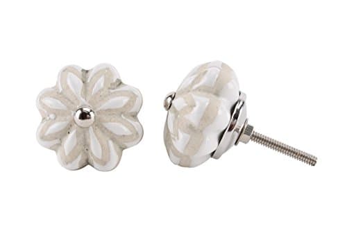 CGB Giftware | Cream Melon Shape Ceramic Drawer Pull | Drawer Pull Range | Homeware | Ceramic | Upcycle | Furniture Refurbish | 4.7cm Diameter | DEL154