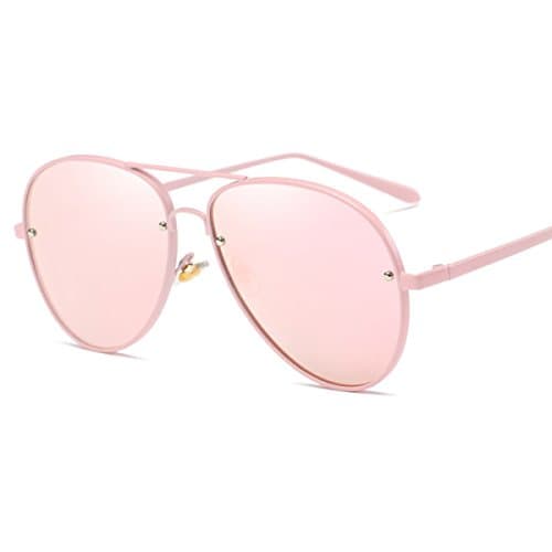 Metal Frame Large Sunglasses Men Sunglasses,Pink-AllCode