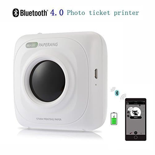Mini Bluetooth Printer - Wireless Paper Photo Printer Portable Instant Mobile Printer for iPhone/iPad/Mac/Android Devices (white)