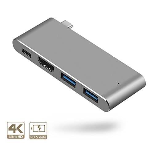 USB C Hub, Type C Hub With Multi-port Adapter, 4K HDMI Output, Thunderbolt 3 port,2 USB Ports Portable for MacBook Pro 2015/2016/2017 New MacBook, Chromebook, Samsung S8 DEX Mode