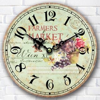 Buggy Round Decorative Wall Clock-Shabby Chic Floral Patchwork Clock - Vintage Wall Clocks for Living Room, Bedroom and Kitchen - Multi-Coloured Cute Retro Style Clock Wall ,12inches 30CM