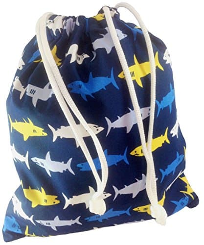 Kids Cotton Wash Bag Drawstring small - Sharks