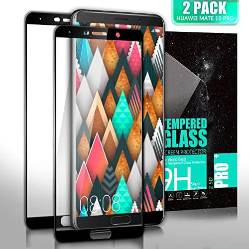 Kiomi Huawei Mate 10 Pro Screen Protector, [2 Pack] Huawei Mate 10 Pro Tempered Glass 3D Full Coverage Screen Protector, Ultra Clear, 9H Scratch Resist Hardness, Anti-Fingerprint HD Protection Film