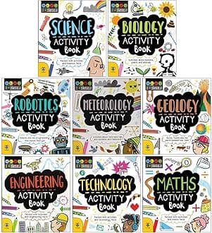 STEM Starters for Kids 8 Activity Books Collection Set (Science, Robotics, Geology, Technology, Biology, Meteorology, Engineering & Maths)