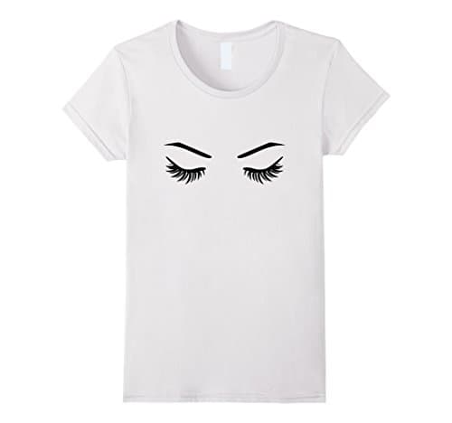 Womens EyeLashes Tshirt XL White