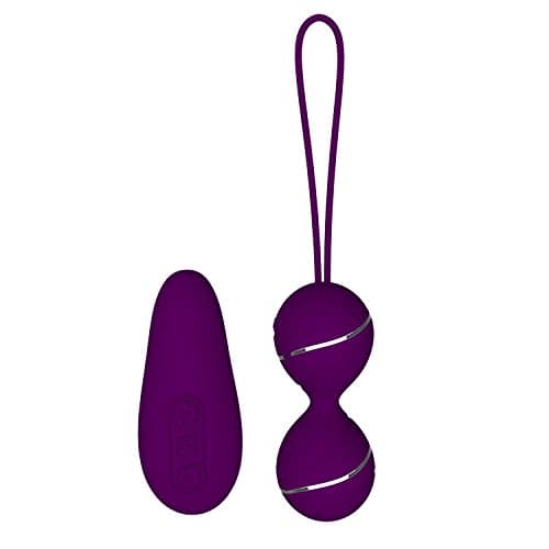 Powerful Silicone Massager Ball with Wireless Remote Control - 7 Kinds of Massager Mode - USB Charging - Perfect Match to Relaxing Yourself (Purple)