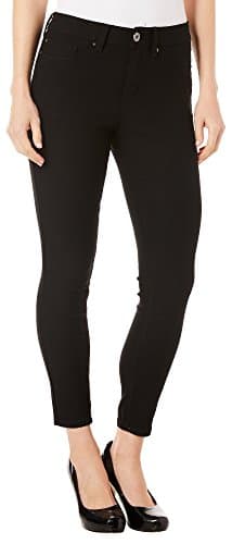 Royalty by YMI Womens Solid Hyper-Stretch Ankle Jeans 8 Black