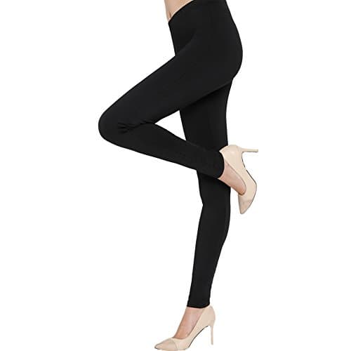YELAIYEHAO Women's Popular Basic Solid Spandex Full Length Ultra Soft Workout Leggings Superelastic Pants Plus Size