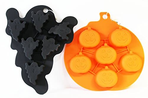 Halloween Ghost and Jack-O-Lantern Silicone Ice Cube Mold Trays Bundle