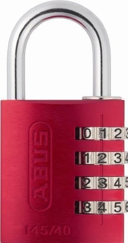 ABUS 145/40 C 40mm Body 4-Dial Resettable Combination Padlock, Red by Abus Lock USA