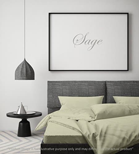 Linen Home 100% Cotton Percale Sheets Queen Size, Sage, Deep Pocket, 4 Pieces Set - 1 Flat, 1 Deep Pocket Fitted Sheet and 2 Pillowcases, Crisp Cool and Strong Bed LinenOEKO-TEX STANDARD 100