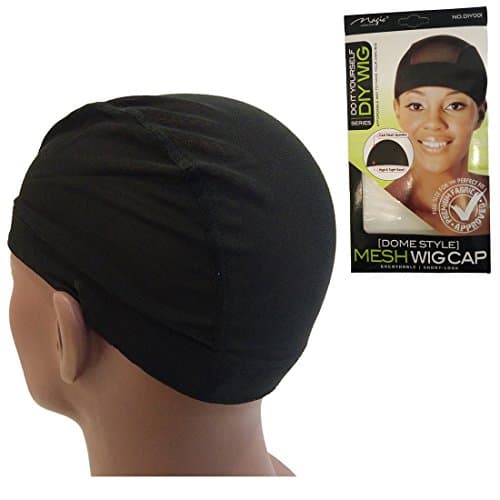 Wigood 2 Pack Mesh Spandex Dome Wig Cap(Black)