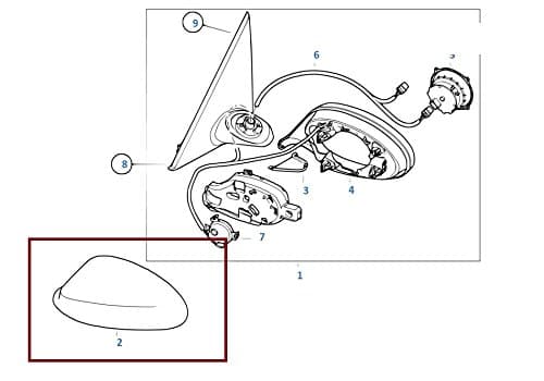 Painted or Primed BMW Left Side Mirror Cover E90 E91 3 Series 2004 - 2008 LCi (Sparkling Graphite Metallic A2)