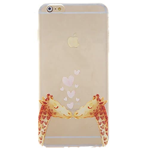 CaseBee® - Giraffe Soft Clear TPU iPhone 6 / 6S Case (Package includes Screen Protector) (Falling For Giraffes)