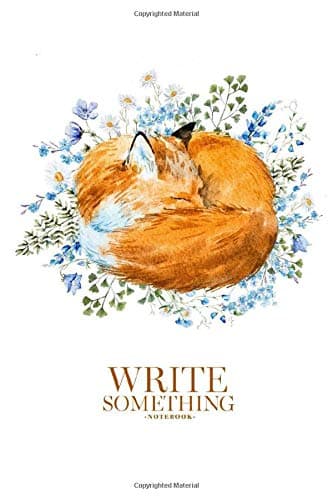 Notebook - Write something: Watercolor a sleeping fox, red fox on the background colors, delicate print, white background notebook, Daily Journal, ... College Ruled Paper, 6 x 9 inches (100sheets) Paperback – 22 April 2019