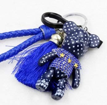 Full Rhinestone Crystal Keychain | Creative New Bear Five-Pointed Star Key Chain | Pendant for Purse/Bag 8colors