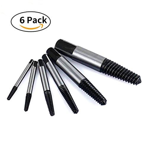 6 piece Easy Out Screw Extractor Set,Damaged Screw Broken Bolt Water Pipe Remover Set By Nizzco