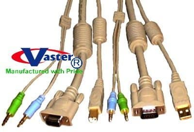 USB VGA AUDIO VIDEO COMBO CABLE, Multimedia Extension Cable Set Include USB2.0, 2 Stereo Audio &amp; SVGA Monitor Video Cable Set. 35 Ft