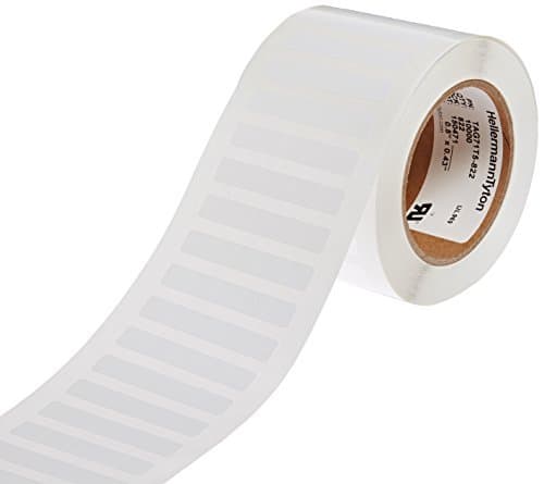 HellermannTyton TAG71T5-822 Thermal Transfer Label, 0.5 x 0.43, 5 Across, Polyester, White (Pack of 10000) by Hellermann Tyton