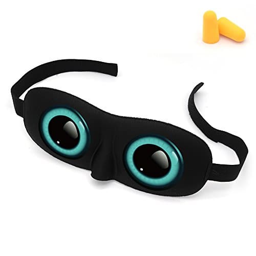 Unique 3D Sleep Mask With Sci-Fi Angel Eye Labeling, Adjustable Strap Ultra lightweight & Comfortable Sleeping eyeshades for Travel, Nap, Shift Works (Frog's eye)