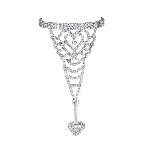 Circle Crystal Bracelet Bangle Slave Chain Link Finger Ring Bracelet Hand Harness 4.33"x4.33"x2.95"