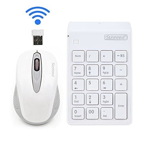 2-in-1 Keyboard Set.Numeric Keypad &amp;Optical Mouse Combos 2.4G Mini USB Numeric Keyboard with Usb receiver for Office Laptop Desktop PC Notebook (white)