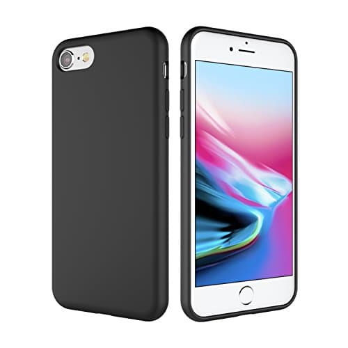 iPhone 8 Silicone Case, iPhone 7 Silicone Case, Weduda Liquid Silicone Gel Rubber Full Body Protection Mobile Phone Case with Drop Shockproof PC Cushion for Apple iPhone 8(2017)/iPhone 7(2016) - Black