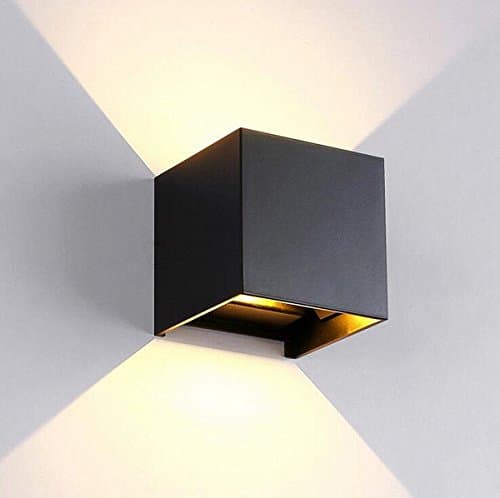 LED Wall Sconce Waterproof Cube Wall Lamp LED Light Dimmable Wall Lamp Modern Lamps Living Room Aisle Wall Lamp Bedroom Bedside Lamp ( Color : Black )