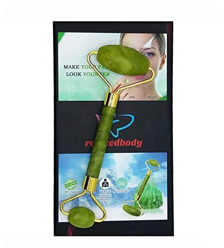 Jade Roller for Face and Gua Sha Set - 100% Real Natural Rose Quartz - Massage Tools For Face, Eyes, Neck and Body - Anti-aging, Beauty  Facial Roller for Slimming & Firming - Gua Sha Tools, Facial Skin Massager