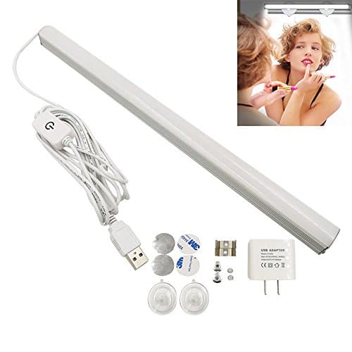 LED Vanity Mirror Light, Portable Vanity Lights Mirror Makeup Light Bathroom Lighting Kit with Brightness Infinite Adjustable, Touch dimming switch, USB Powered Cosmetic Lamp