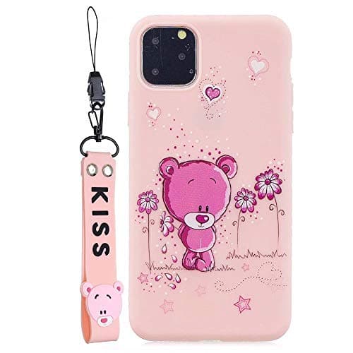 FlipBird for iPhone 11 Pro Max Case, 3D Cute Cartoon Design Silicone Phone Case Flexible Rubber Gel Slim Cover for Girls Women for iPhone 11 Pro Max 6.5 Inch with Wrist Strap