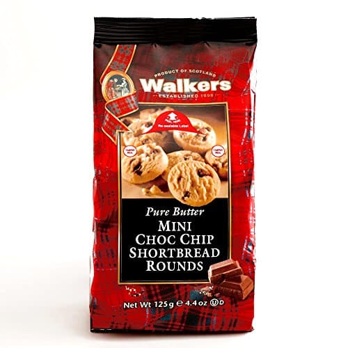 Walkers Mini Chocolate Chip Shortbread Rounds 4.4 oz each (4 Items Per Order)