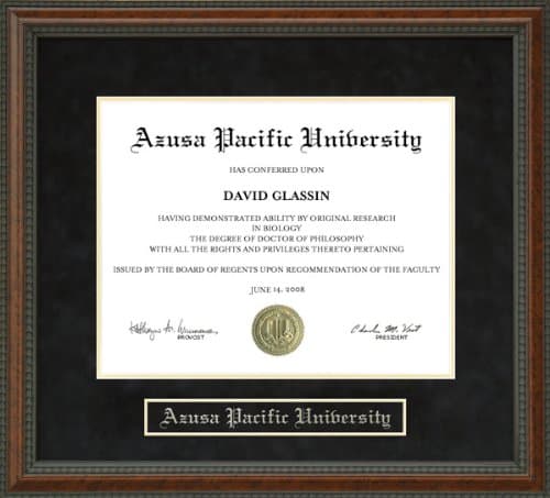 Azusa Pacific University (APU) Diploma Frame - Burl