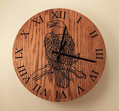 Eagle Clock, Animal Clock, NatureClock Wildlife Clock, Wood Wall Clock, Office Bird Clock Bald Eagle, American Eagle, Clock Gift, Wedding Clock, Wooden Clock, Art Clock, Wood Art.
