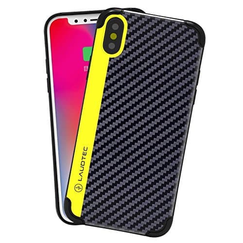 iPhone X Case, Laudtec Carbon Fiber iPhone Case, Scratch Resistant &amp; Corner Protection 0.5mm Ultra-thin and Lightweight Cellphone Case Shockproof Cover for Apple iPhone X 2017 (Yellow)