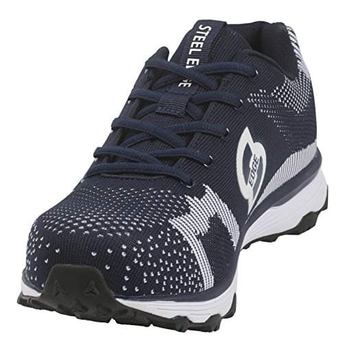 Trainer Style Safety Toe Shoes for Men, Solid Rubber Outsole, Slip Resistant Steel Toe Shoes Men, Synthetic Mesh Steel Toe Shoes, Athletic Men's Safety Toe Shoes