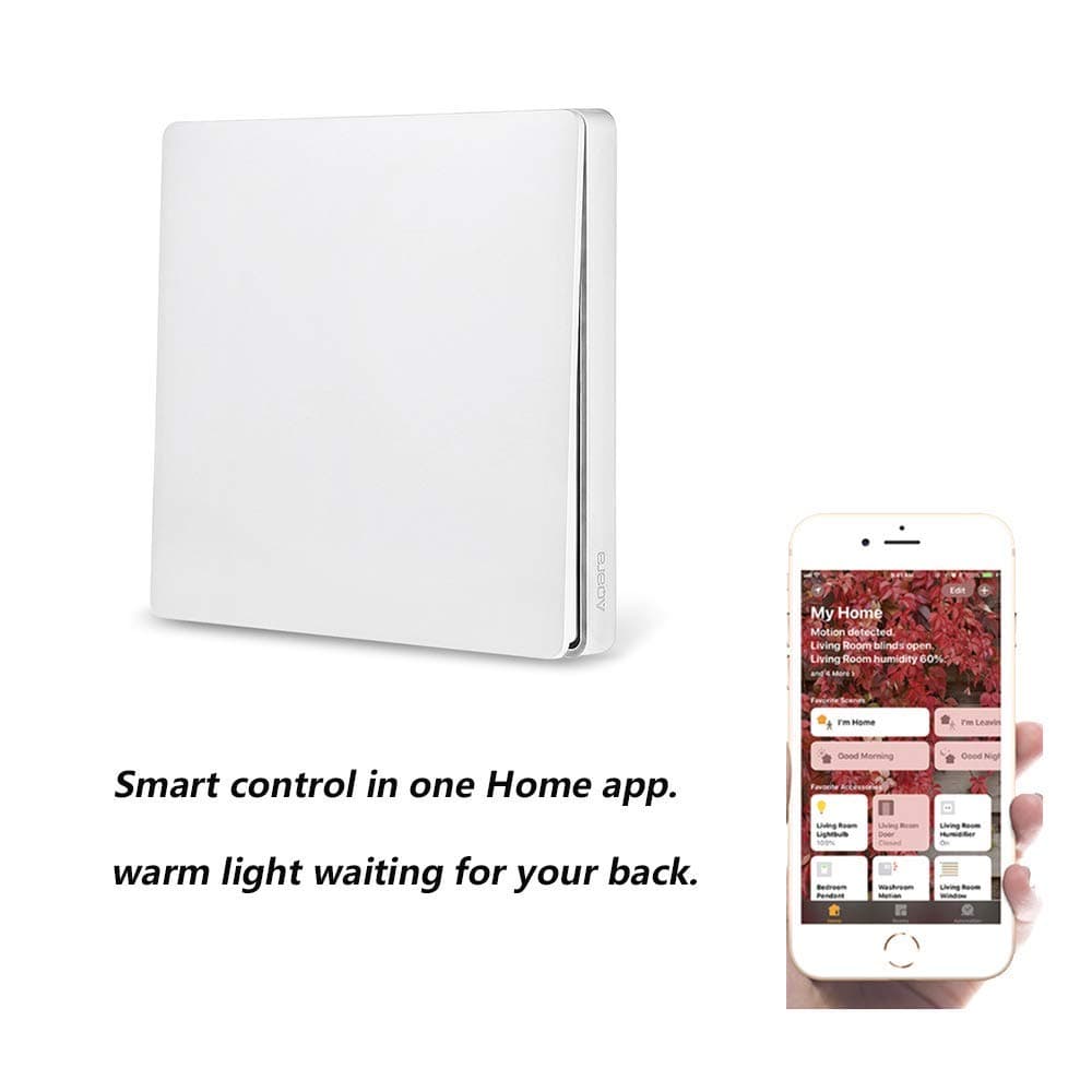 Aqara WiFi Wall Switch [No Cable Required], Smart Light Switch Wall Timer Wireless Remote Control, Compartible with Mijia and Apple Homekit (one Button)