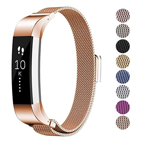 AmzAokay Replacement Accessories Bands for Fitbit Alta/Alta HR and Fitbit Ace,Milanese Loop Adjustable Stainless Steel Wristbands with Magnetic fitbit ace bands for Fitbit Fitness Ace Activty Tracker
