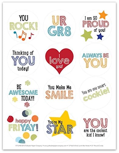 Lunchbox Sticker Notes Set A GR8 - 12 Peel and Stick Notes