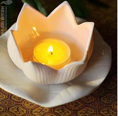 Ceramic Coating Candle Holder,Incense Candlestick Holders Incense Stick Inserted Lotus Candle Holder Incense Lotus Incense