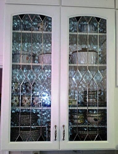 Stained glass Cabinet Inserts - "Clear Elegance" (CI-9)