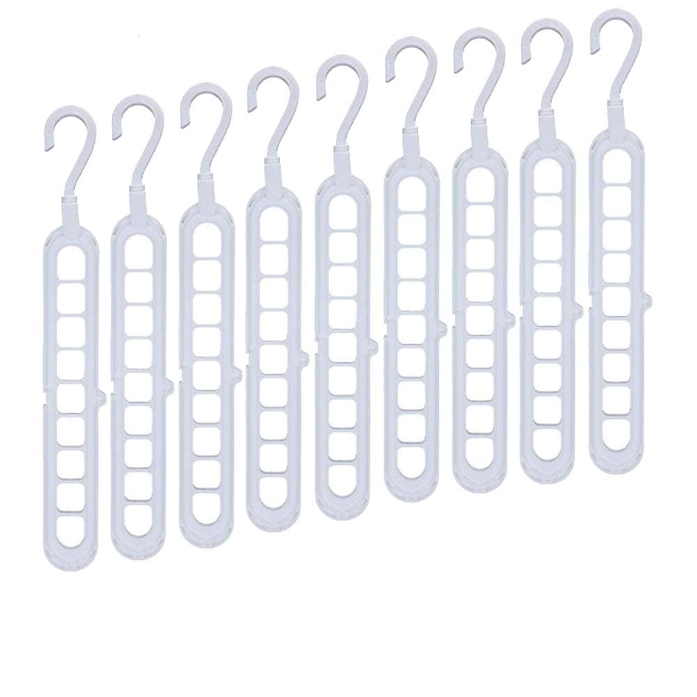 CROING 9 pcs Magic Hangers Rotating Hanger Closet Space Saving Hangers Multi Hangers Cascading Hangers