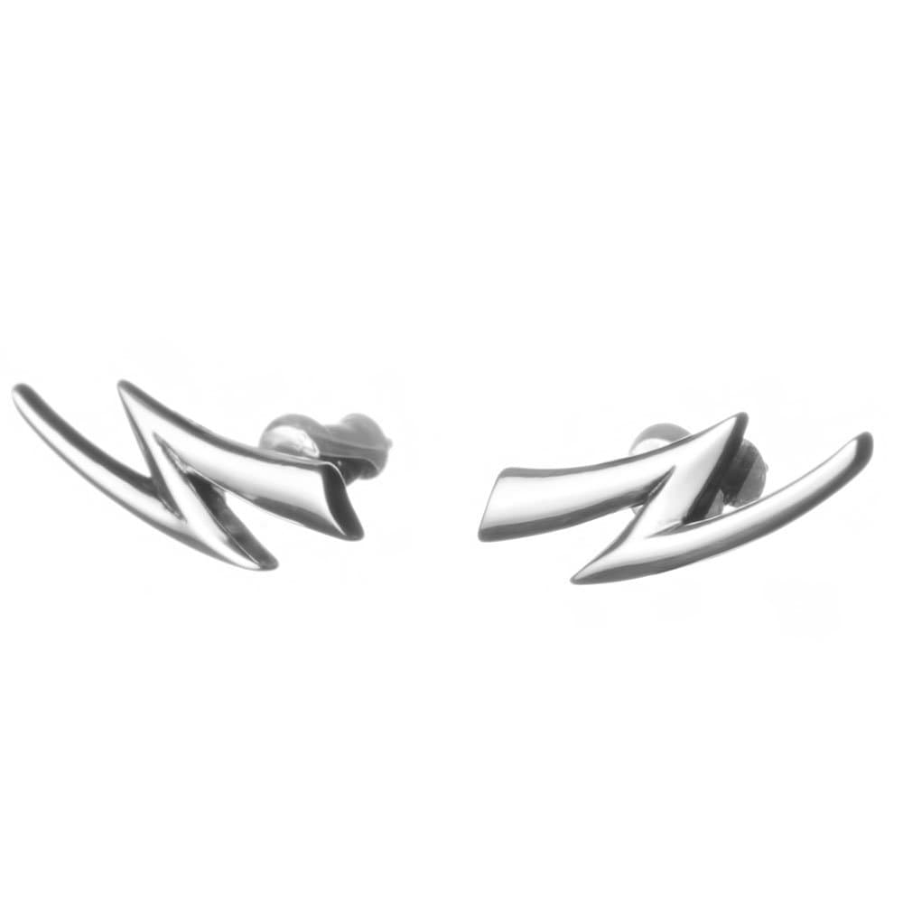 Sterling Silver Lightning Bolt Climber Crawler Wrap Earrings