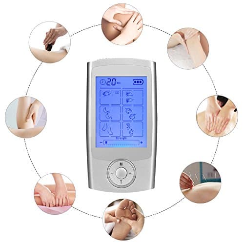 Cleared Rechargeable Mini Massager,16 Modes Tens Unit with 8 Pads,Hand Held neck Body Electrical Pain Relief Machine