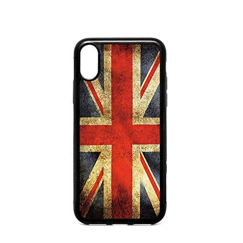 Iphone X 5.8Inch Case, Retro British England Flag Pattern Black Soft Rubber TPU Bumper Case, Customized Iphone10 5.8" UK Flag Case