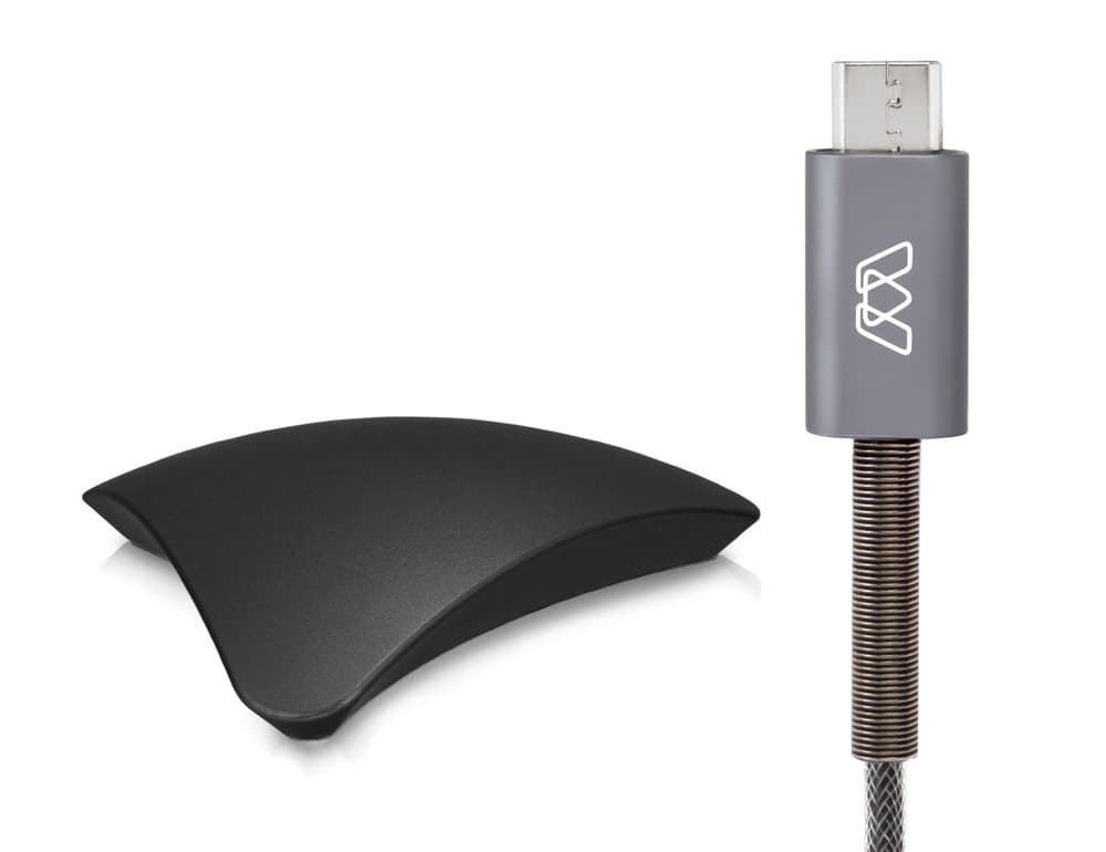 MOS Spring Micro USB Cable with MOS Original Cable Organizer Black Bundle