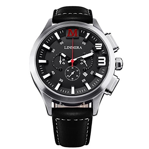 LINMIRA Big Dial Luminous Pointer Multi-Functional Water Resistant Quartz Sports Men Watch