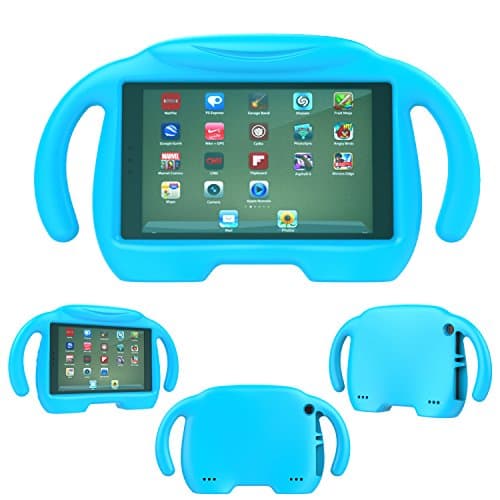 Huahp Case for Amazon fire HD 8 Tablet. [Light Weight] [Shockproof] Kids Children Cover Case with Carrying Handle Stand For Amazon Fire HD 8 Tablet (Fit "2016 Release/2017 Release") (Blue)